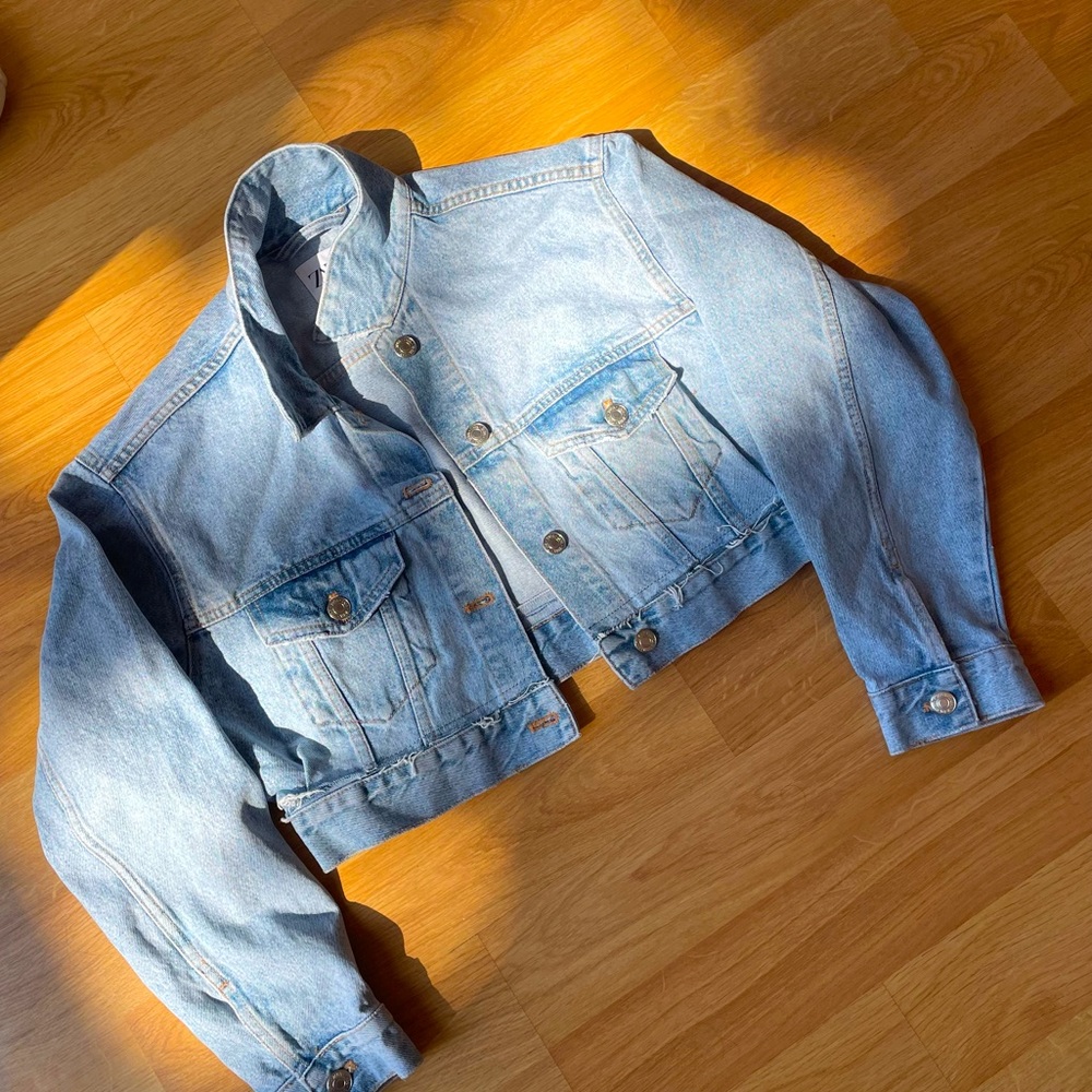 Zara Cropped Jean Jacket